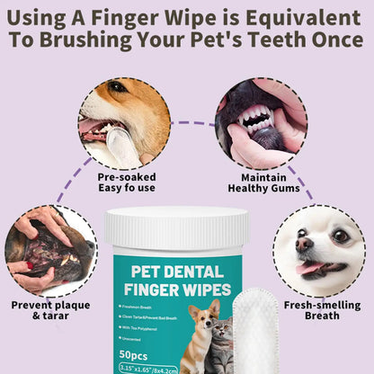 Pet dental wipes  - 50 unidades
