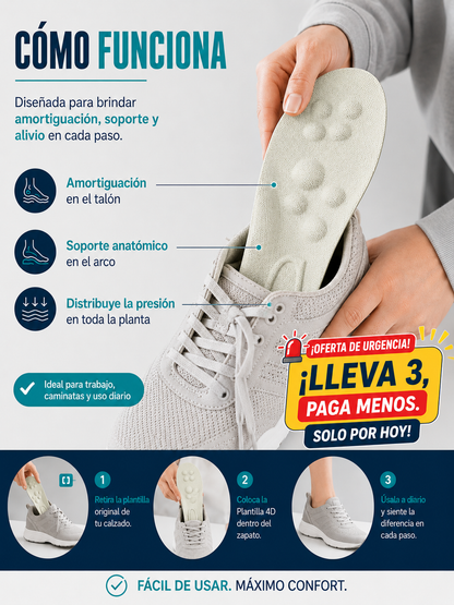 Light Footed™ - Plantillas ortopédicas 4D - Dale descanso a tus pies